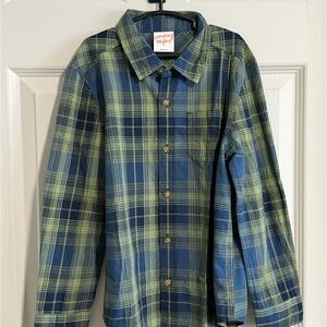 Jumping Beans Navy and Green Plaid Shirt